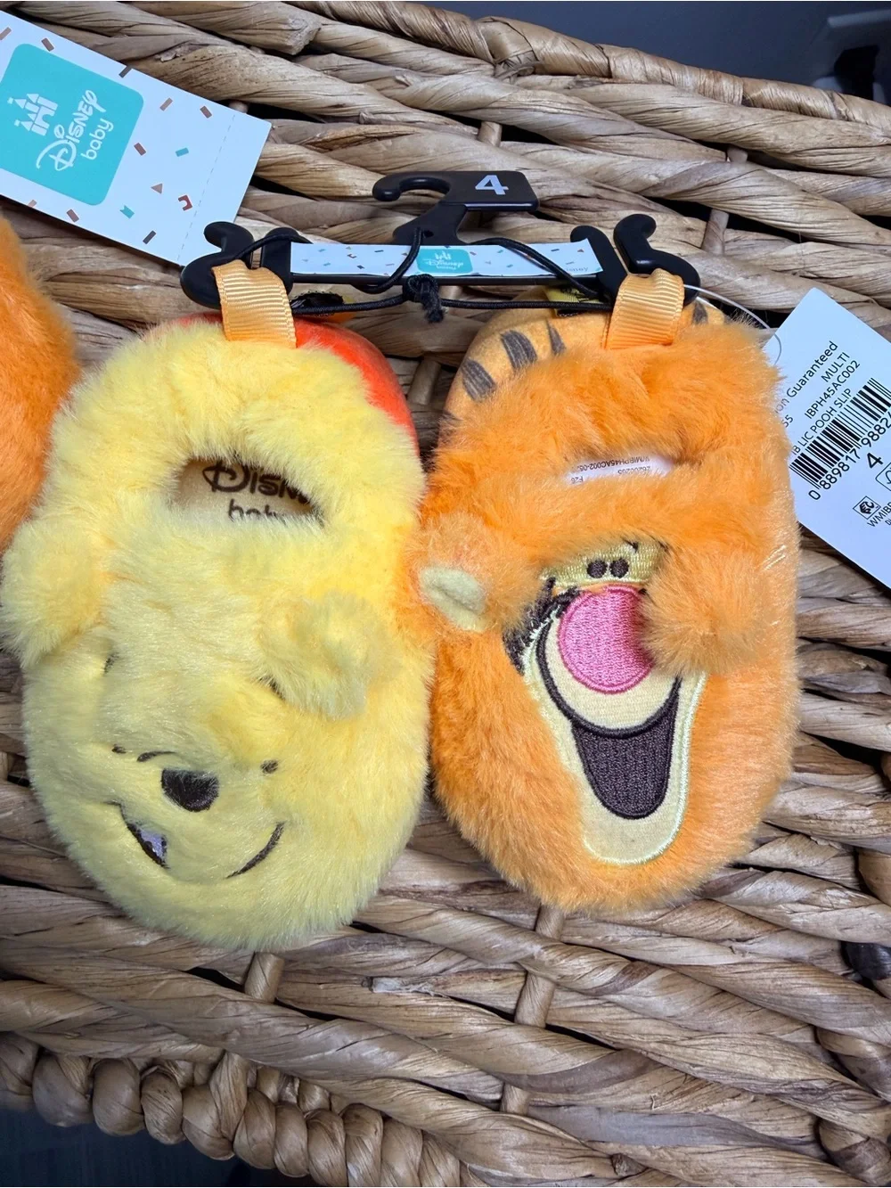 Disney Baby Plush Winnie the Pooh & Tigger Slippers - Yellow & Orange